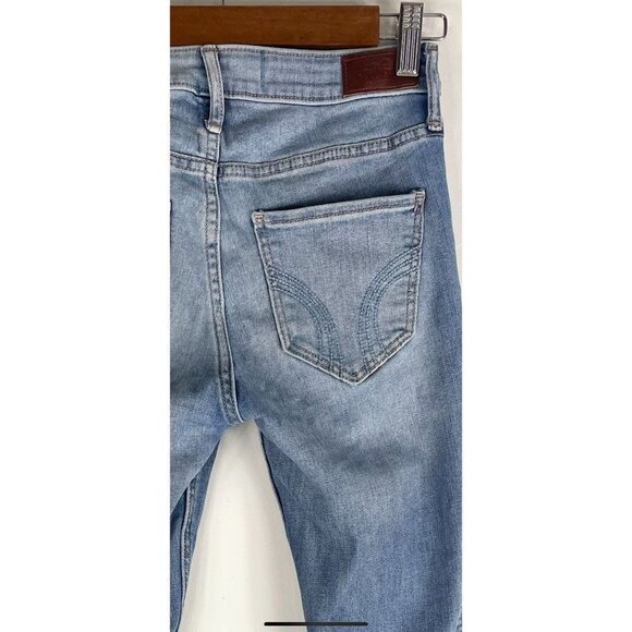 Hollister Soft Stretch Light Wash High-Rise Distressed Super Skinny Size 24 - Picture 4 of 5